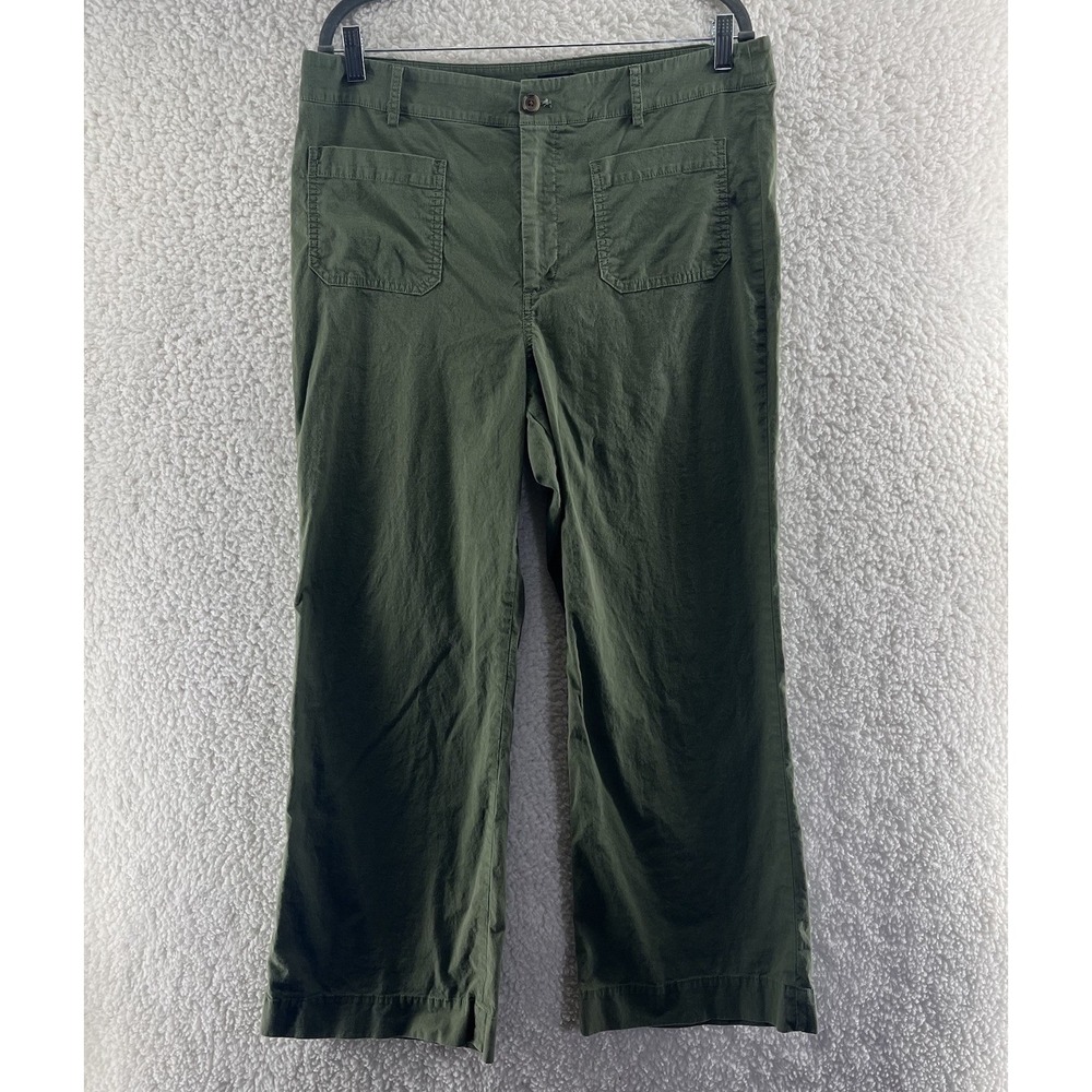 J Crew Lizzie Wide Leg Pants Women's 32 Linen Blend Patch Pocket Lightweight